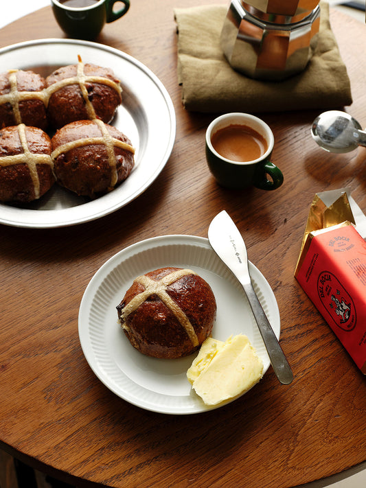 How we like to eat Hot Cross Buns